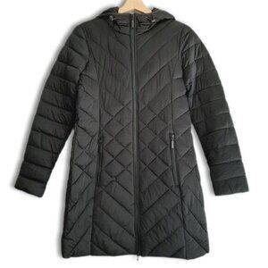 ETAGE | Denmark Puffer Winter Hooded Coat Full-Zip Quilted Snow Jacket Black XS